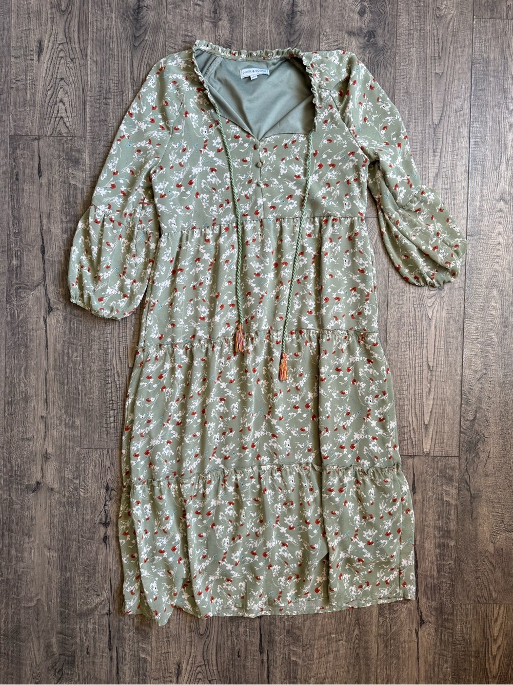Piper & Scoot Tiered Floral Maxi Dress- Size Small